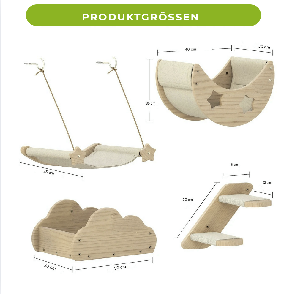 KatzenHimmel Kletterlandschaft mit 6 Premium-Elementen