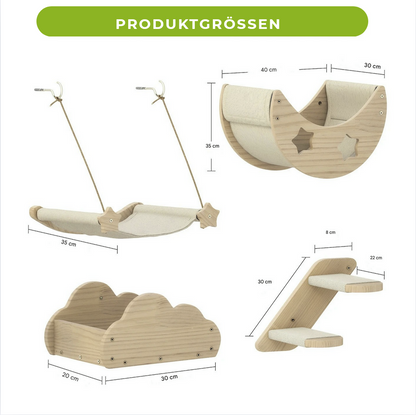 KatzenHimmel Kletterlandschaft mit 6 Premium-Elementen